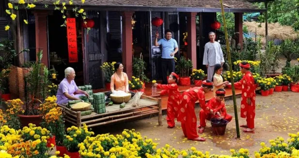 在春节客人到越南的体验